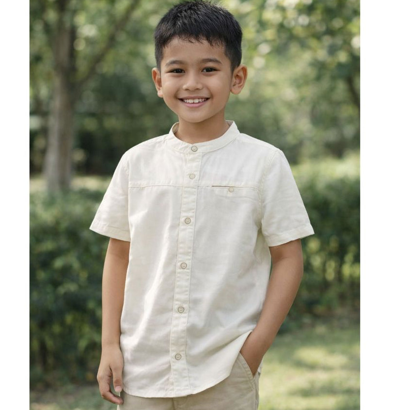 Osella Wayne Regular Fit Koko Short Shirt 223W6602 | Atasan Kemeja Koko Lengan Pendek Anak Laki Laki