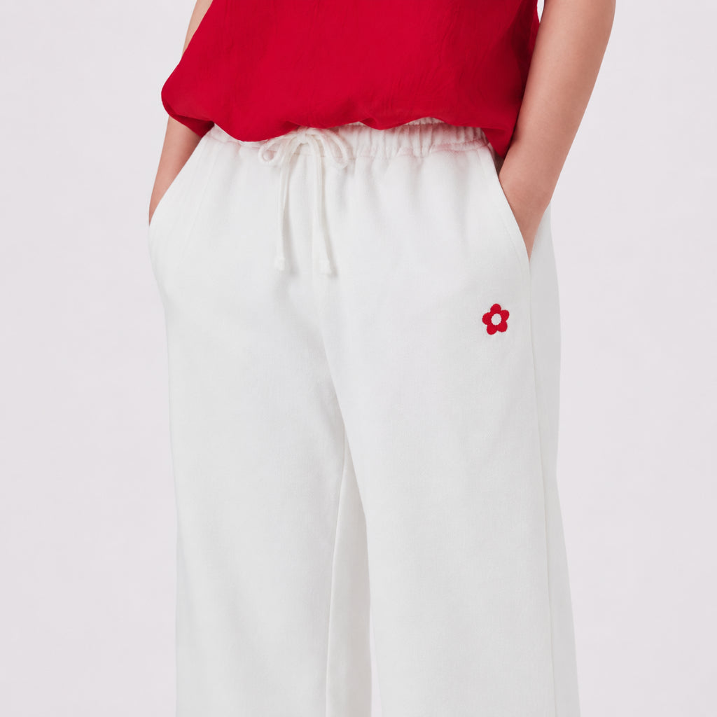 Osella Kids - Wide Leg Denim With Flower Pacth 238O500401 | Celana Jeans Panjang Anak Perempuan