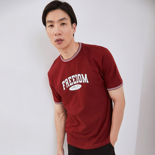 Osella Independence Printed T-Shirt In Maroon