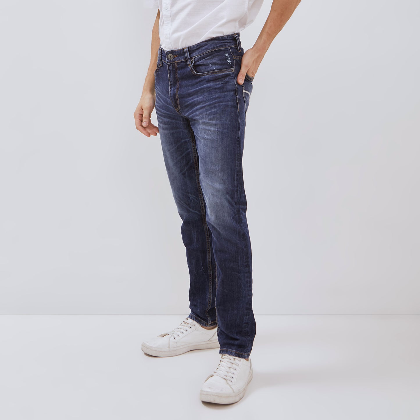 Osella Carson Slim Fit Jeans In Dark Denim Wash