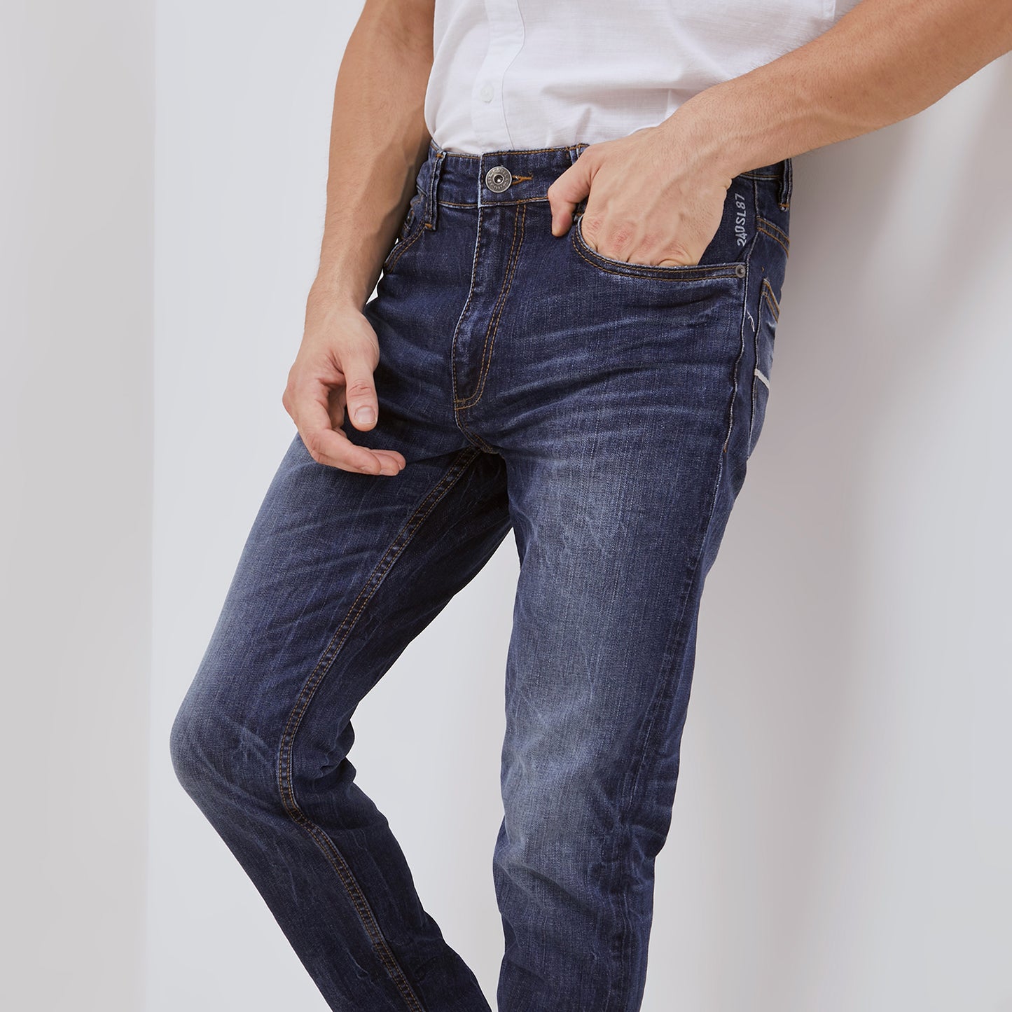 Osella Carson Slim Fit Jeans In Dark Denim Wash