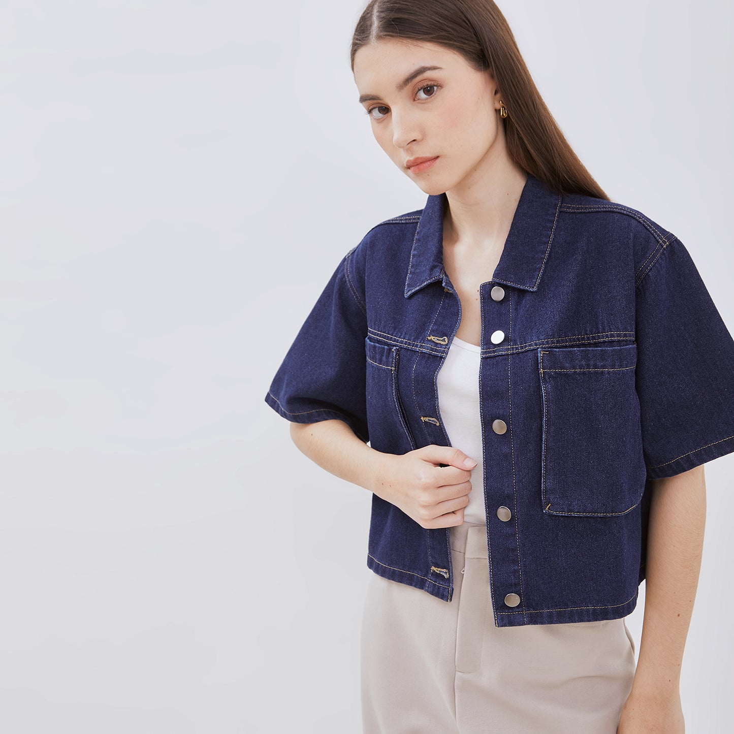 Osella Denim Cropped Shirt