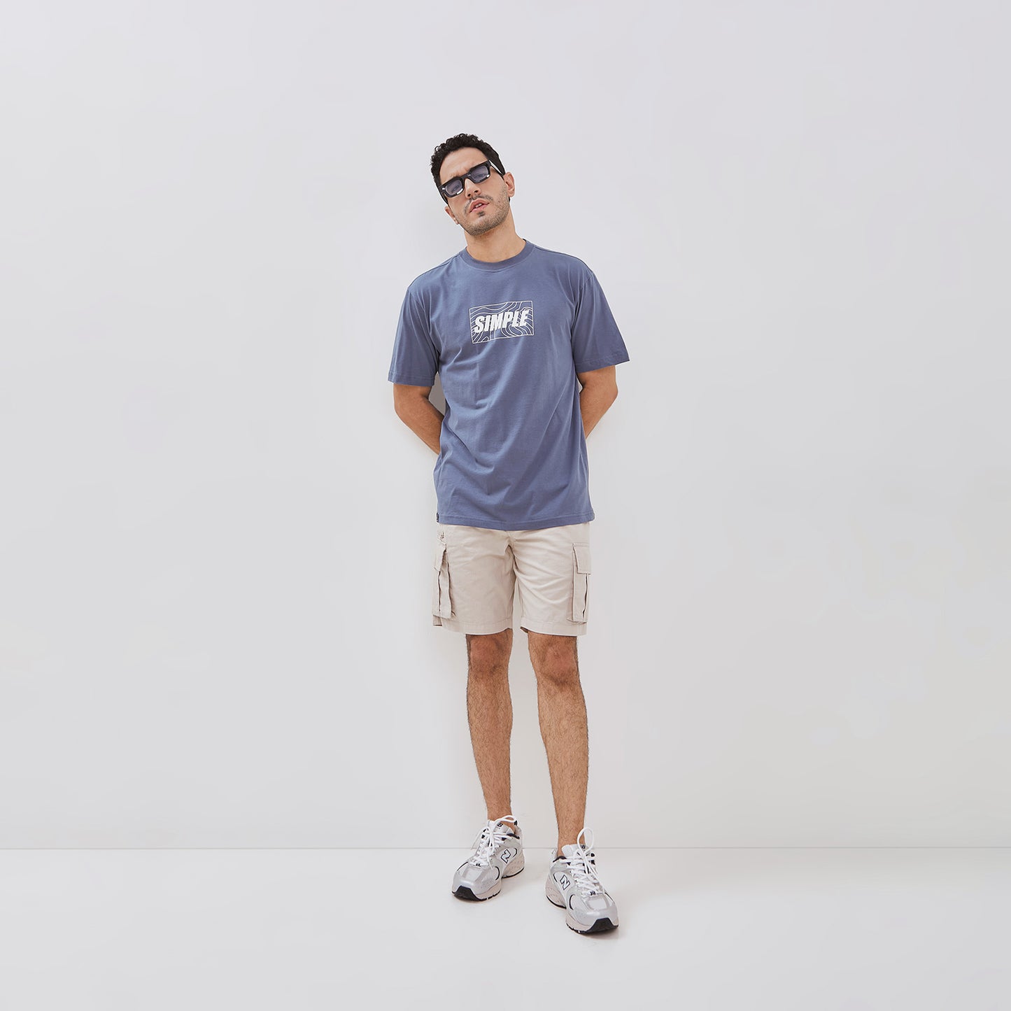 Osella Regular Fit Simple Print T-shirt In Stone Blue