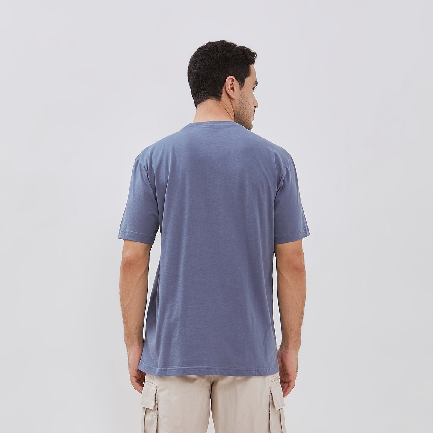 Osella Regular Fit Simple Print T-shirt In Stone Blue