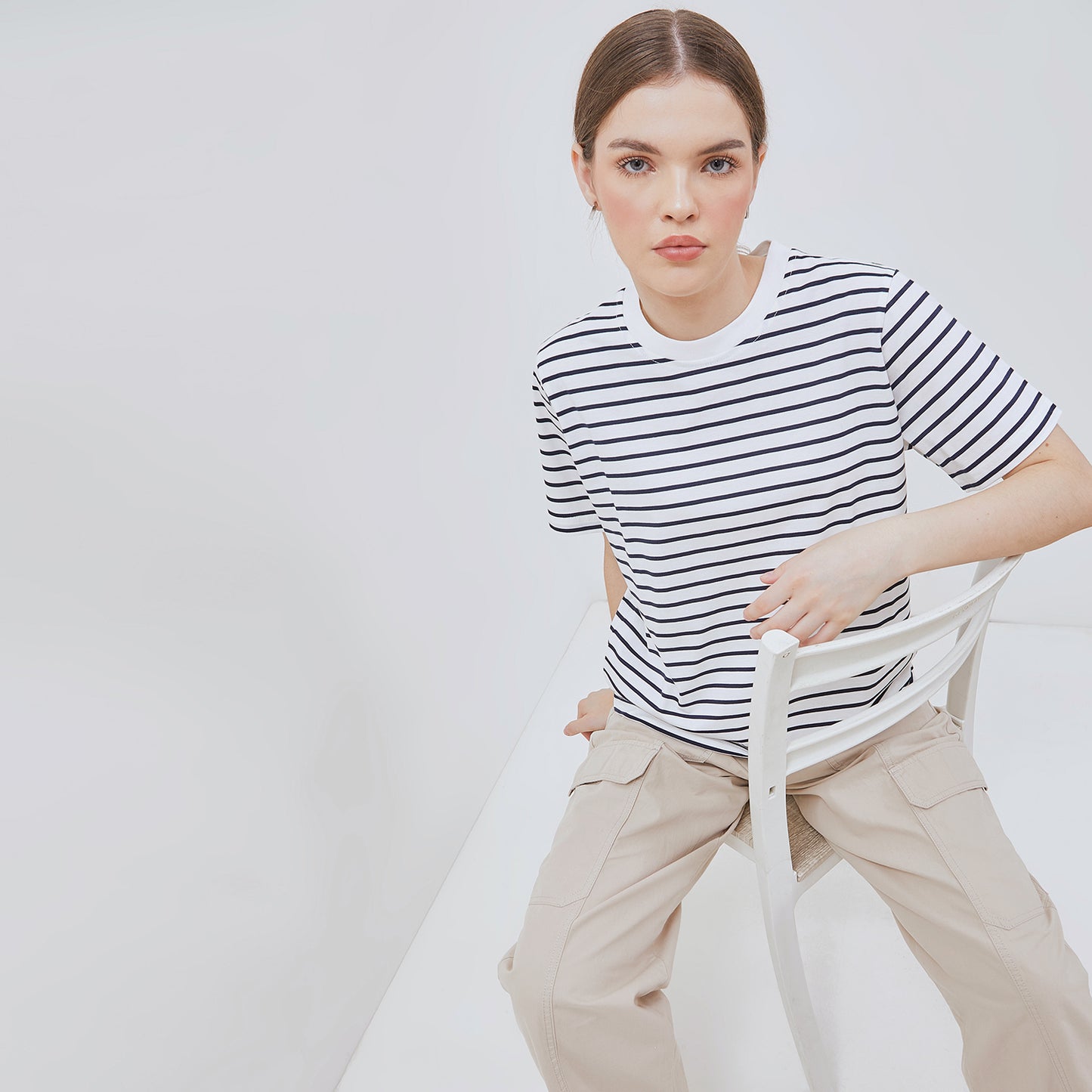 Osella Striped T-shirt In Dark Navy and White 2171500143