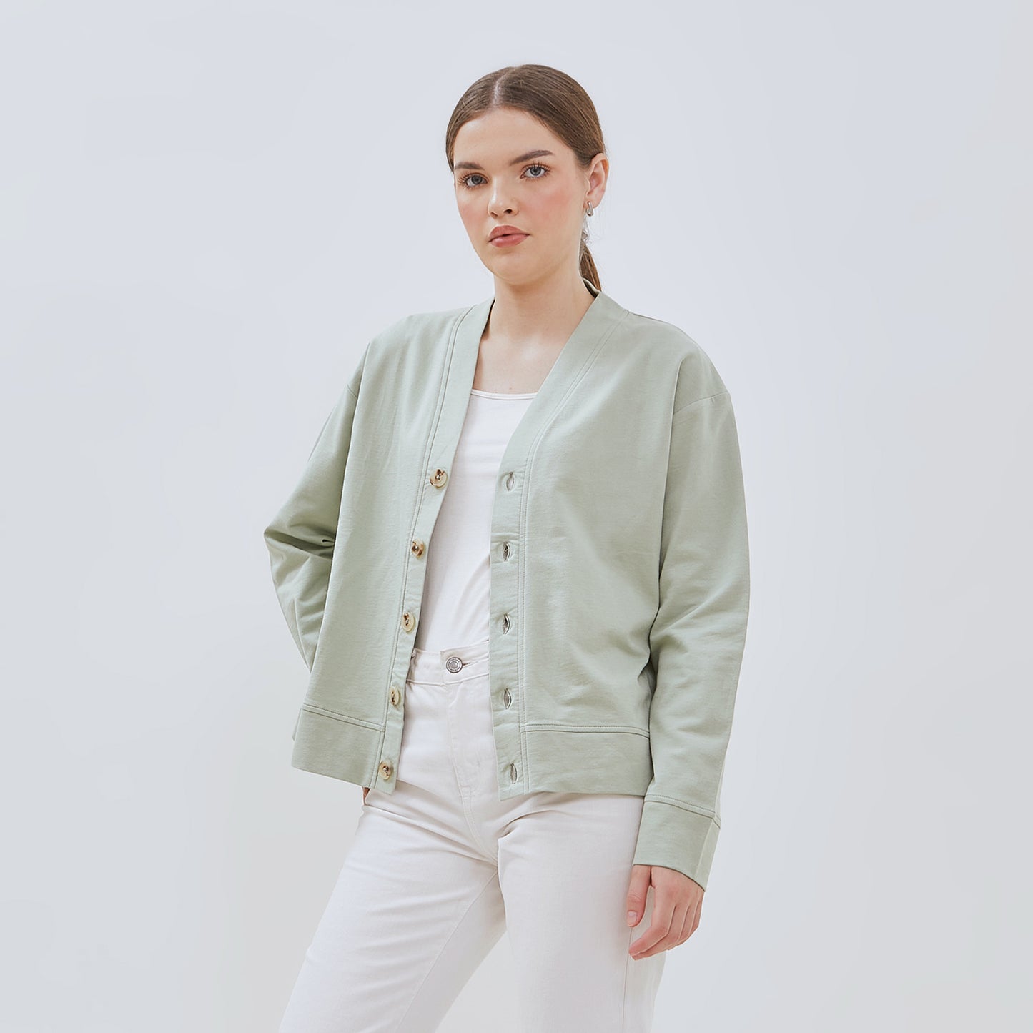 Osella Esme Cardigan In Sage Green