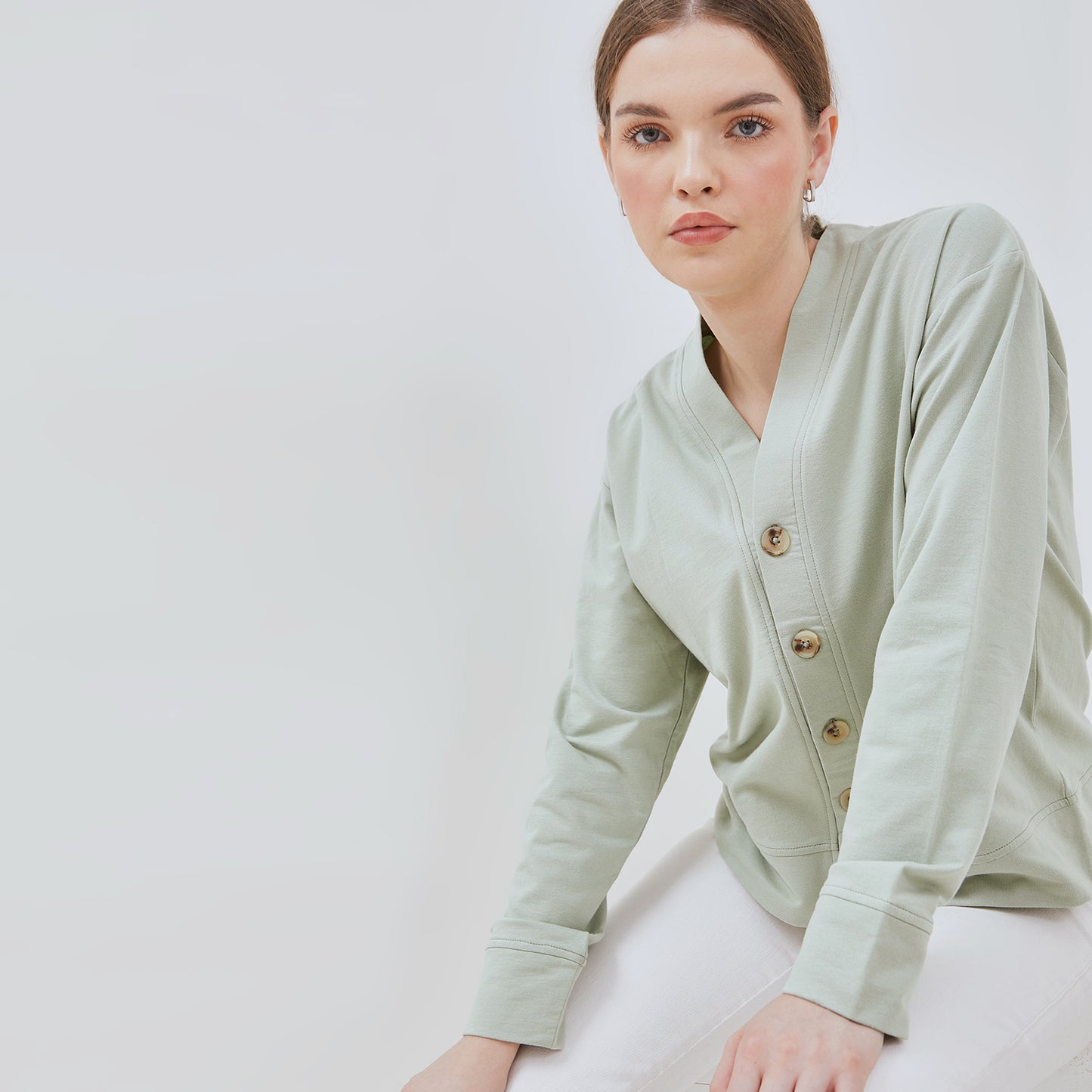 Osella Esme Cardigan In Sage Green