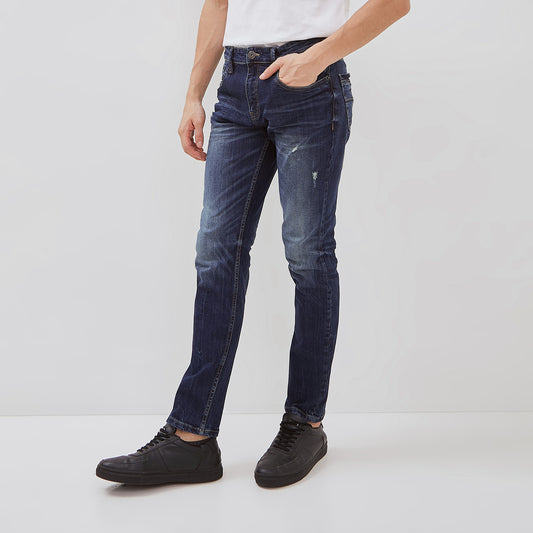 Osella Hwang Slim Jeans In Dark Blue Denim Wash