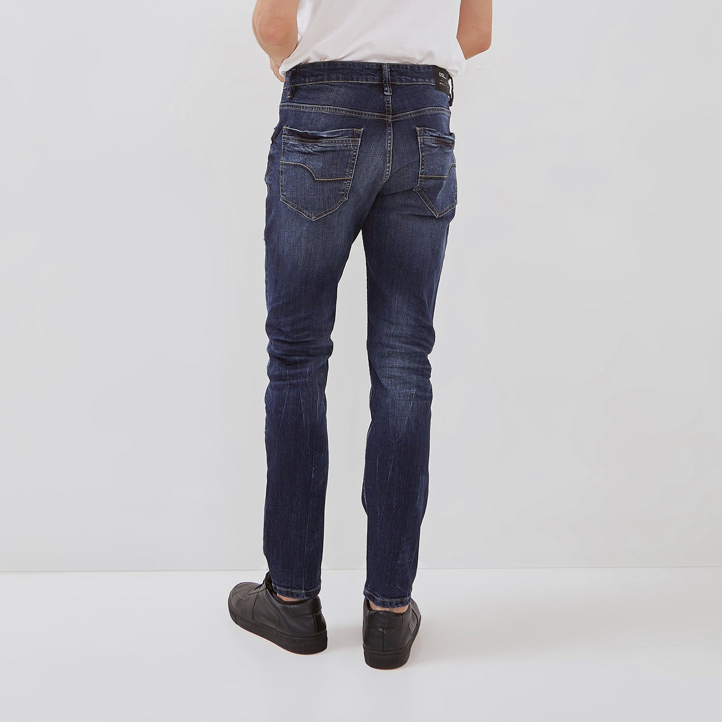 Osella Hwang Slim Jeans In Dark Blue Denim Wash