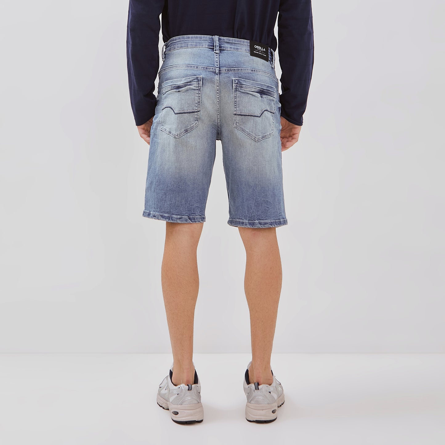 Osella Keith Short Denim Jeans In Light Blue Wash