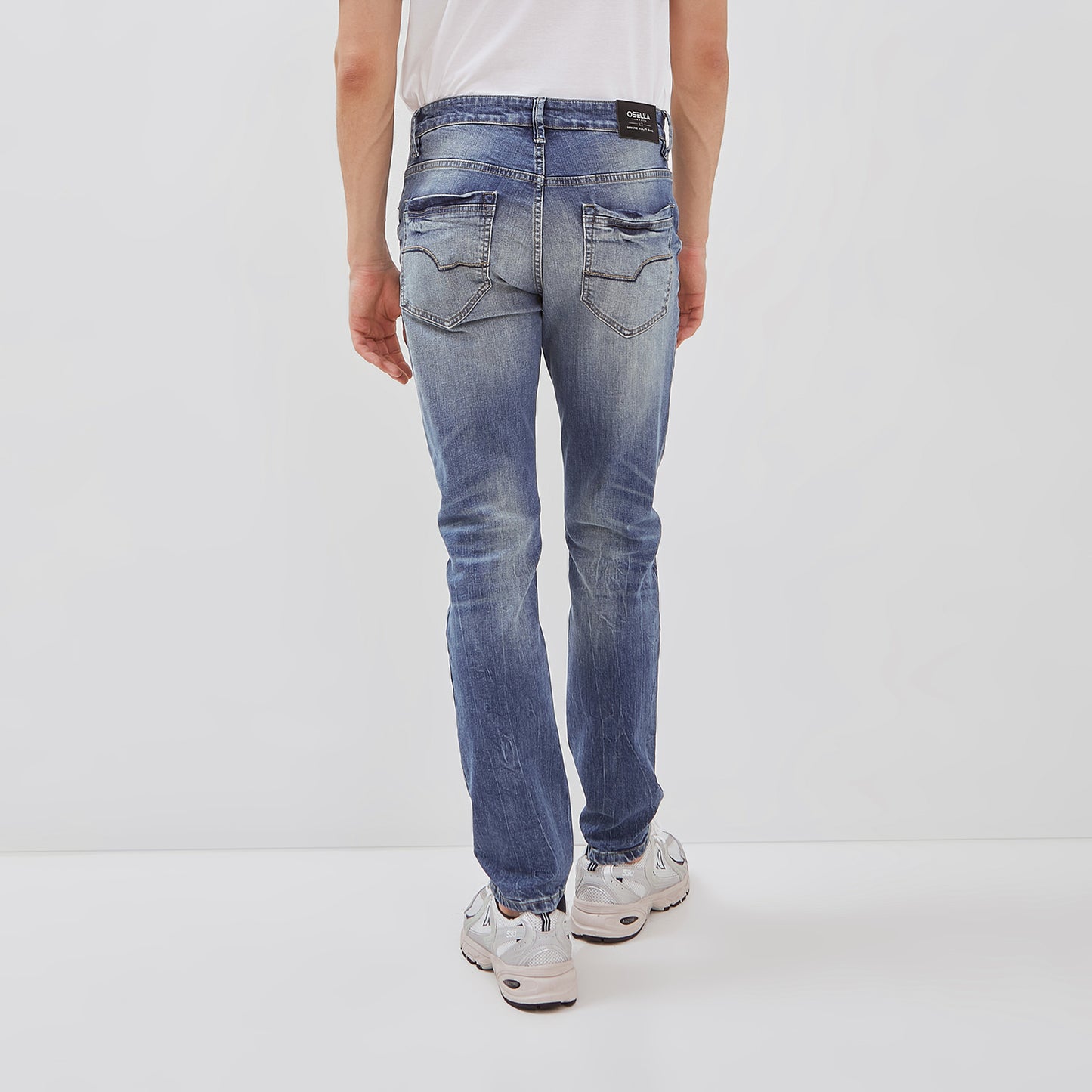 Osella Hank Slim Jeans In Medium Blue Denim Wash