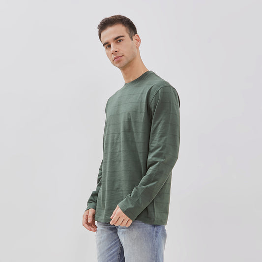 Osella Ashton Long Sleeve T-shirt With Fancy Striped Fabric