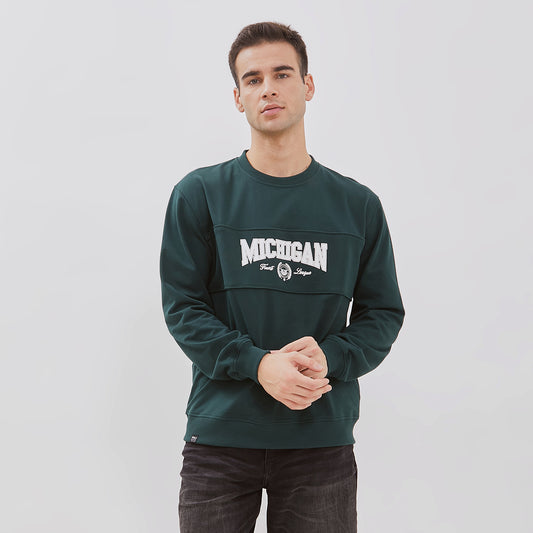 Osella Cut and Sewn Sweatshirt With Print In Bottle Green