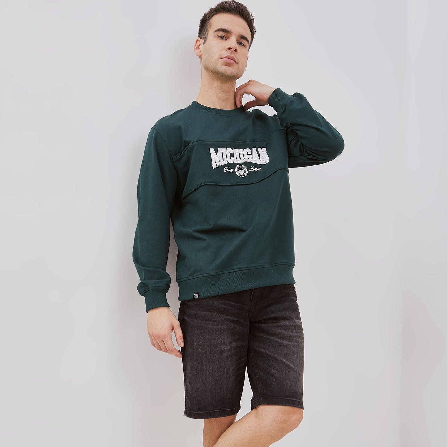 Osella Cut and Sewn Sweatshirt With Print In Bottle Green