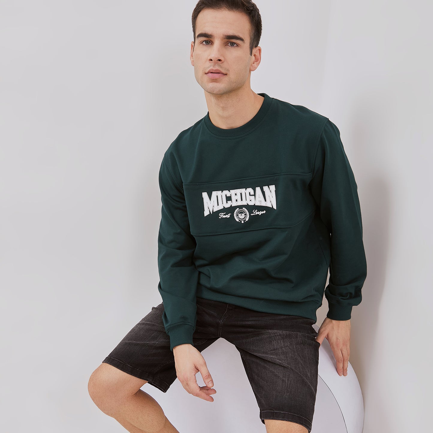 Osella Cut and Sewn Sweatshirt With Print In Bottle Green