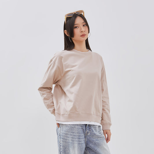 Osella Sweatshirt With White Fabric Detailing In Beige