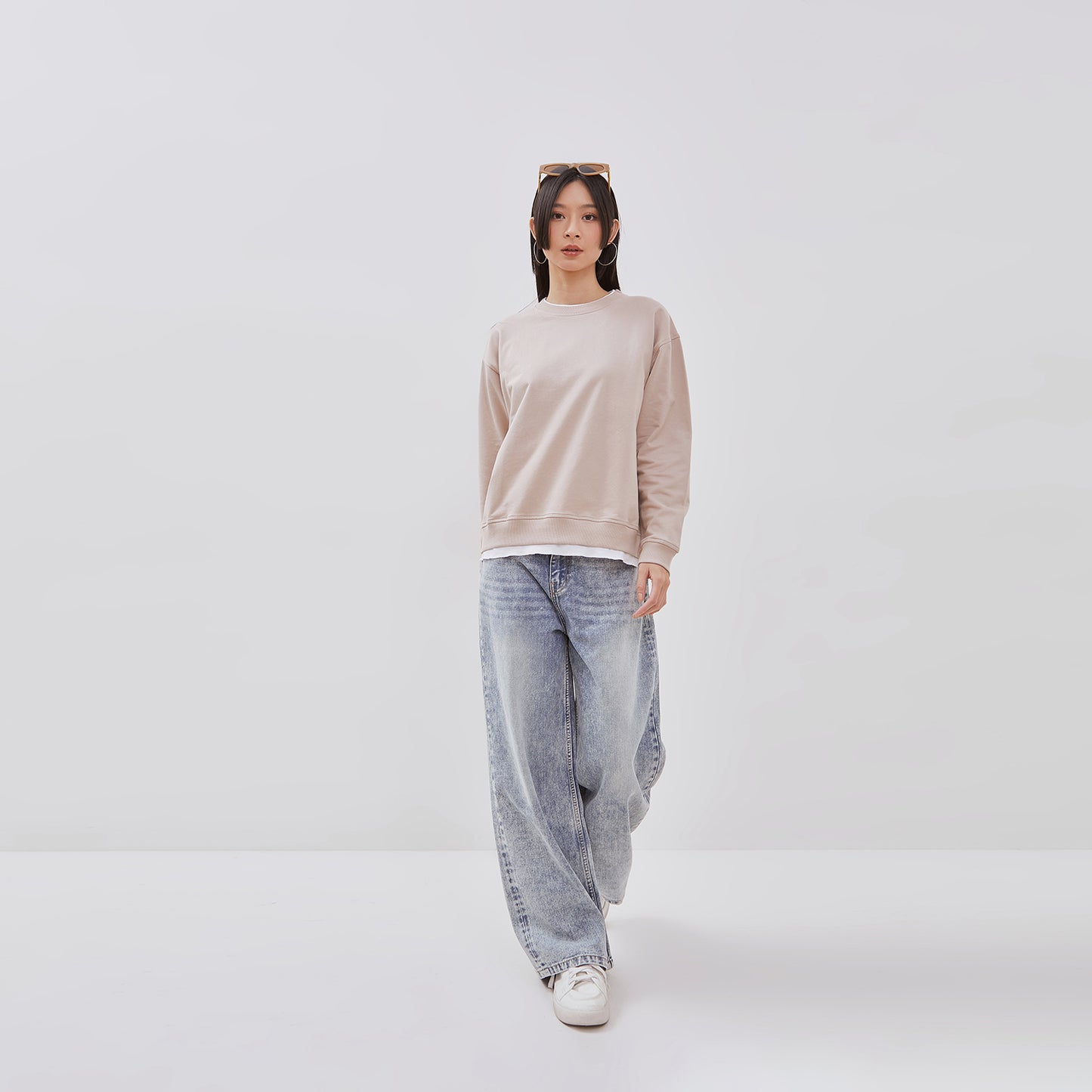 Osella Sweatshirt With White Fabric Detailing In Beige