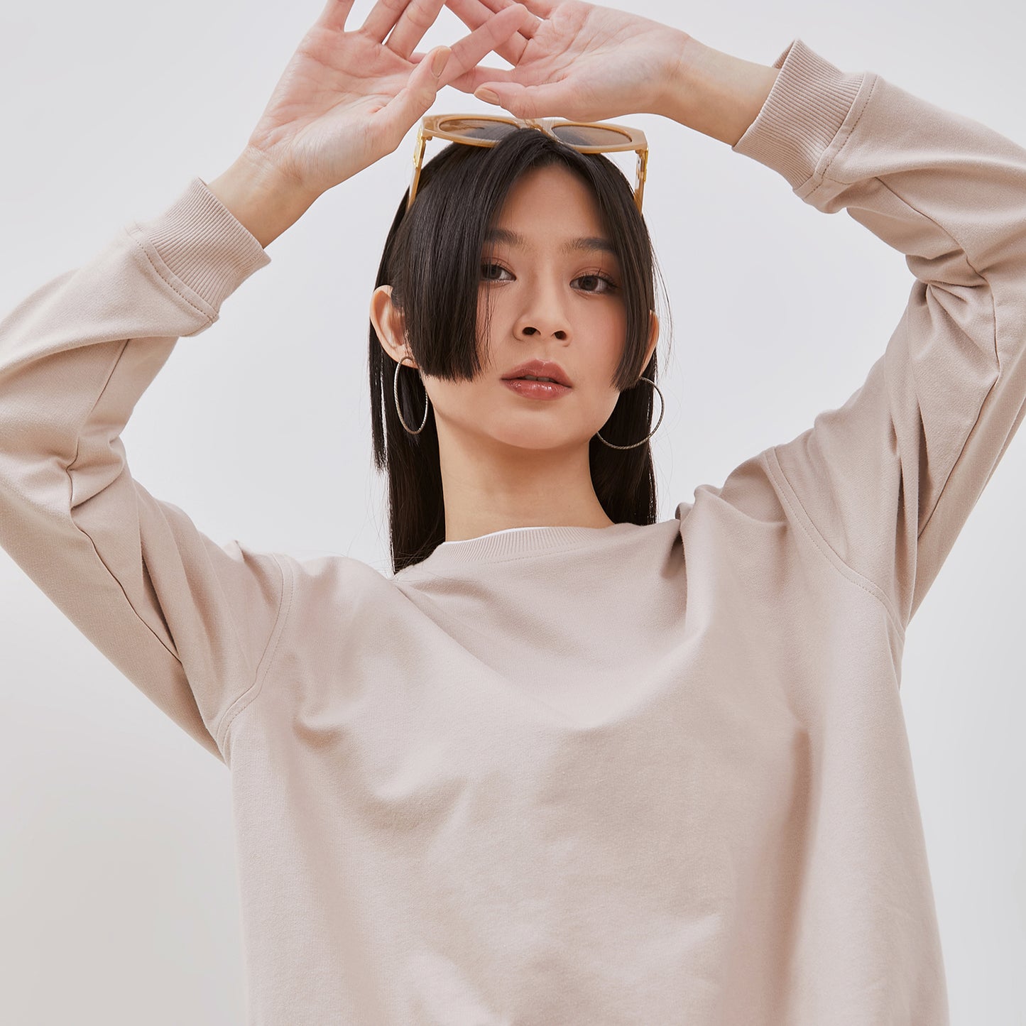 Osella Sweatshirt With White Fabric Detailing In Beige