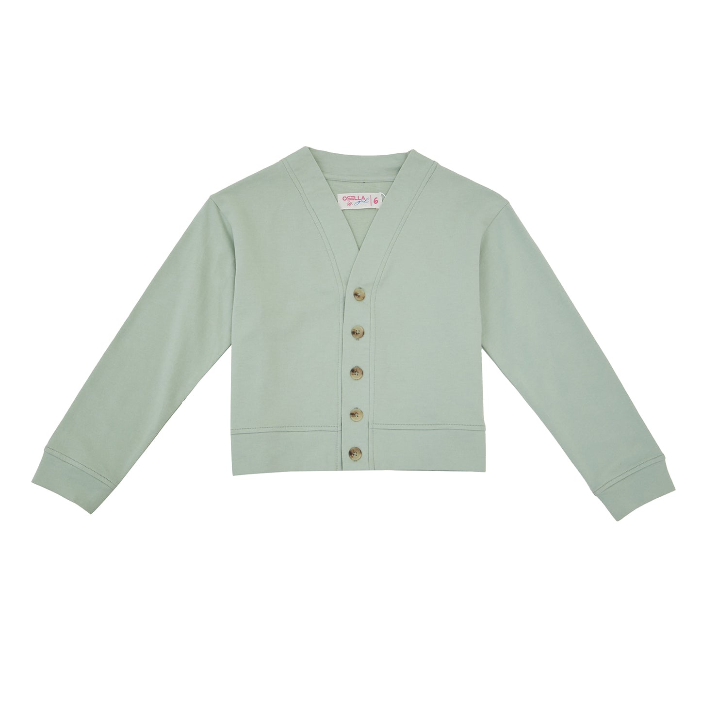 Osella Solid Cardigan In Mint Green