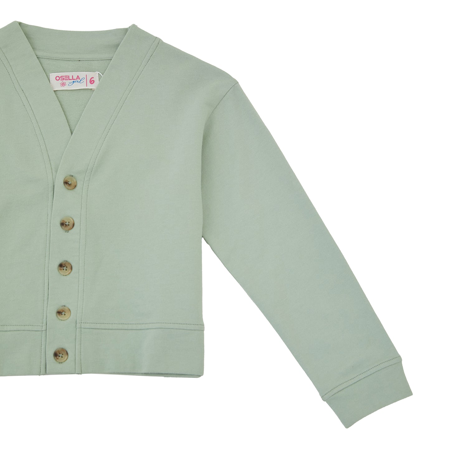 Osella Solid Cardigan In Mint Green