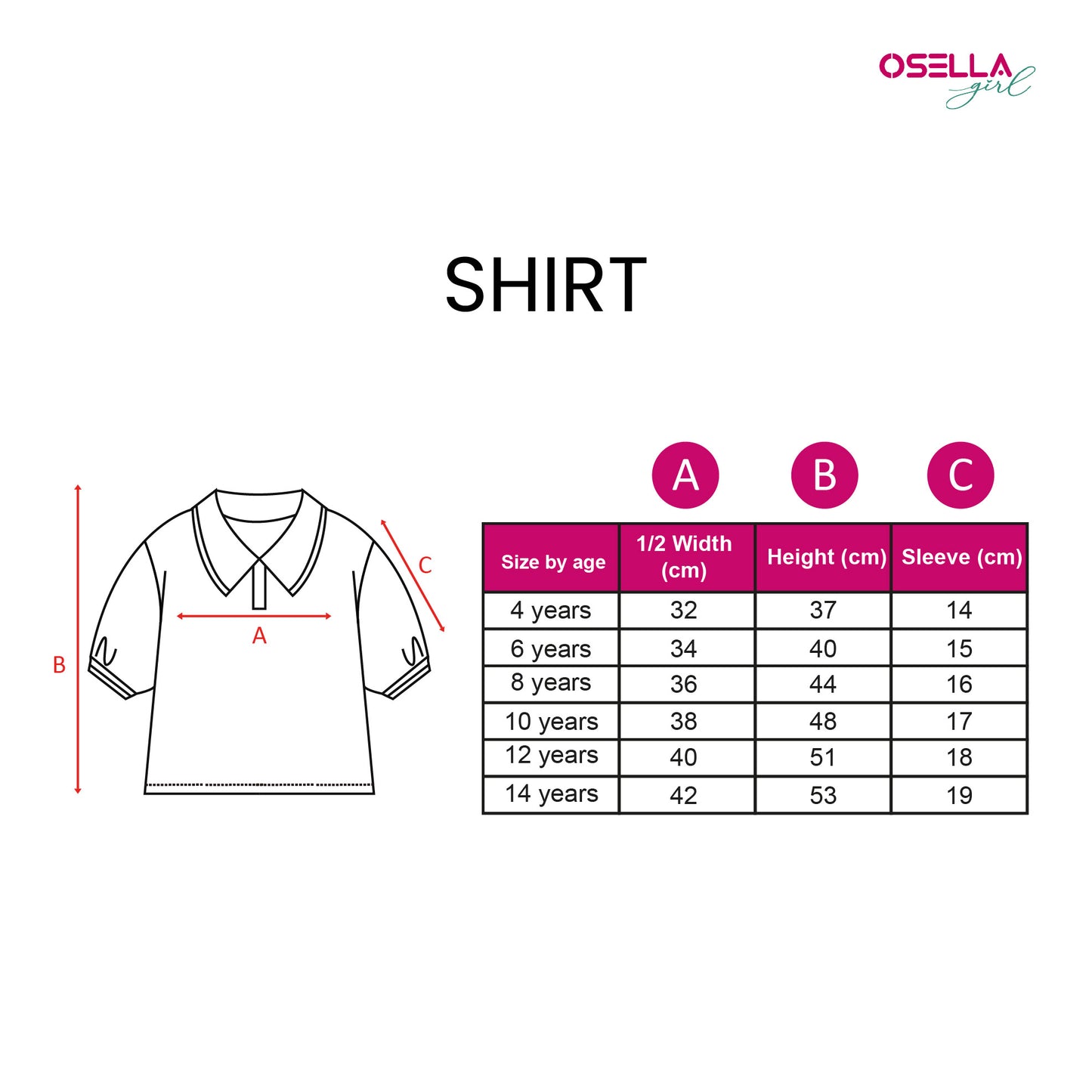 Osella Kids Girl Puffy Sleeve Collared T-shirt in White